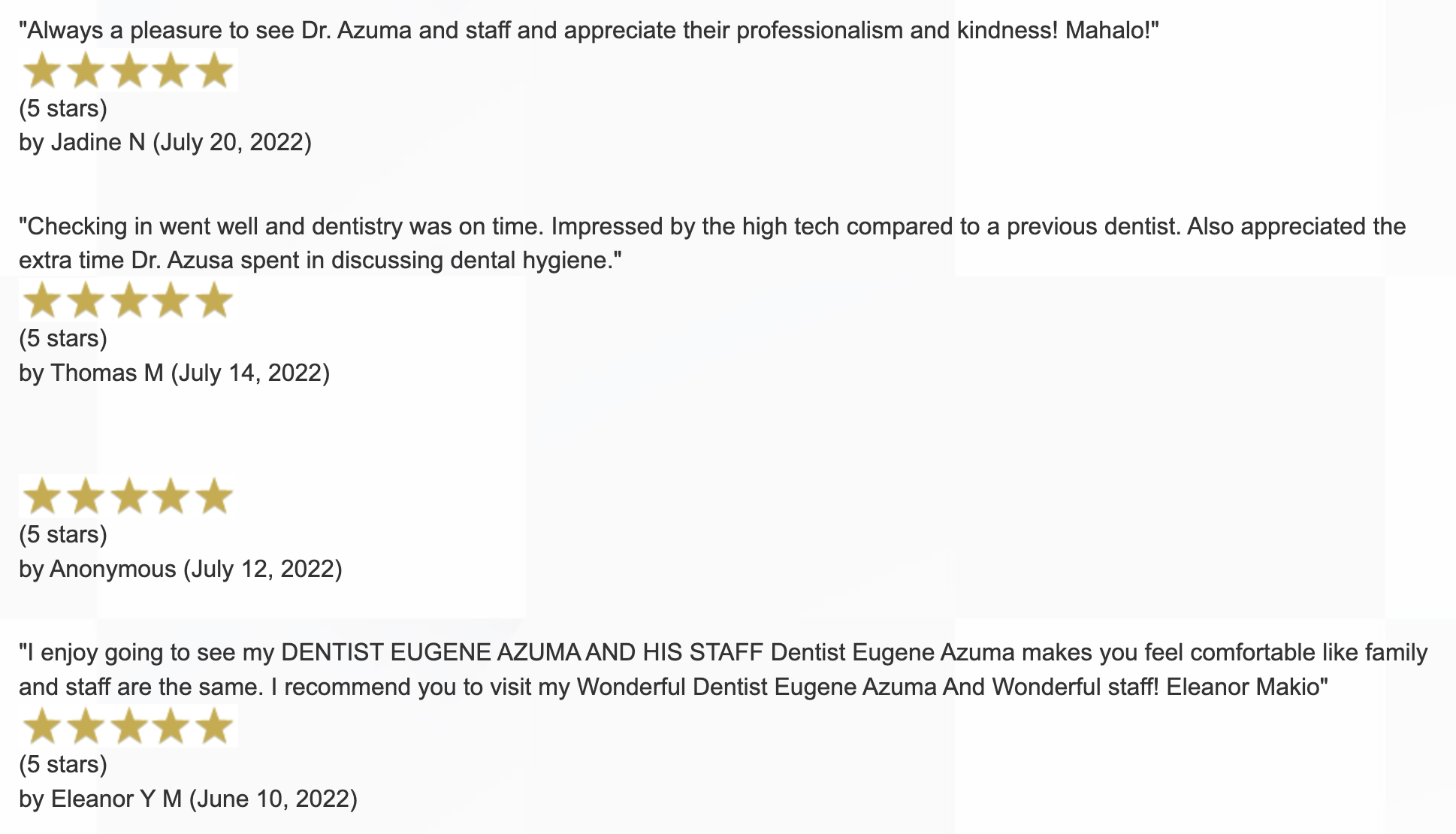 Dr. Eugene Azuma the best Dentist Honolulu HI