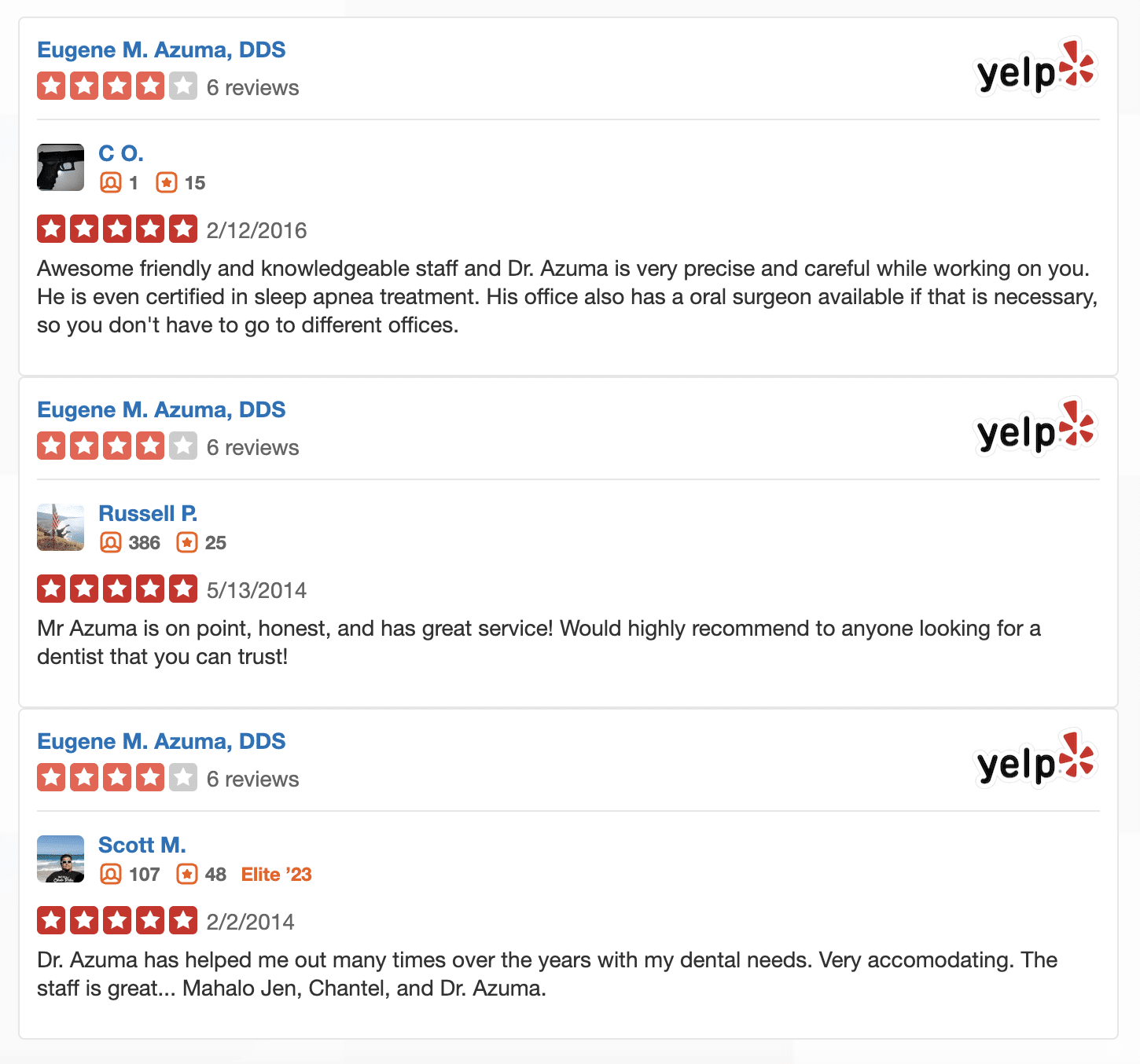 Dr. Eugene Azuma the best Dentist Honolulu HI